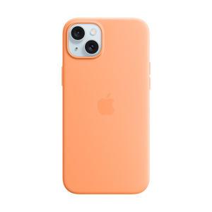 Apple 정품 MagSafe형 iPhone 15 Plus 실리콘 케이스 - 오렌지 소르베