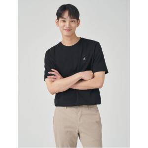 [빈폴(아울렛)][빈폴멘] [Essential] 남녀공용 베이직 라운드넥 티셔츠  블랙 (BC