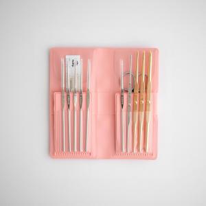 울클럽 튤립 Classic3 핑크 코바늘 세트 레이스용 금속양쪽 코바늘