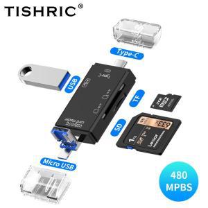 TISHRIC C 타입 어댑터 OTG TF 마이크로 USB SD 카드 리더 USB 메모리 카드 맥북 삼성 화웨이  노트북 휴대