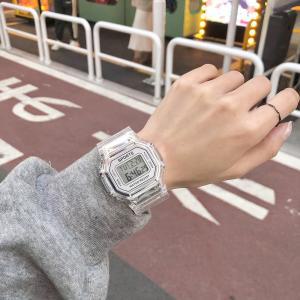 투명 클리어 전자 우레탄 손목 디지털 시계 여자 남자 스포츠 군대 커플