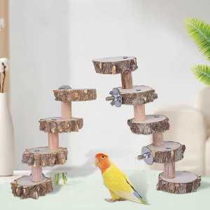 앵무새 놀이터 원형 나무 계단 사다리 장난감