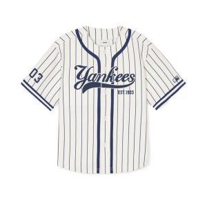 갤러리아 (BSV01)MLB키즈 스트라이프 베이스볼 반팔 셔츠(7ABSV0143-50IVS)