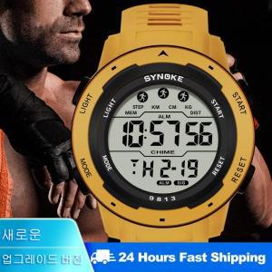업그레이드 된 옐로우 워치 전자 LED 디지털 시계 5ATM 방수 견고한 구조 남녀공용 스포츠 손목시계 신제품