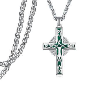 Different Celtic Cross Necklace for Men Sterling Silver Malachite jewelry Women 907419