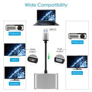 Colorii USB to HDMI VGA 어댑터 컨버터 케이블 외장 그래픽 카드 TV PC 프로젝터 노트북 전화 컴퓨터용 10
