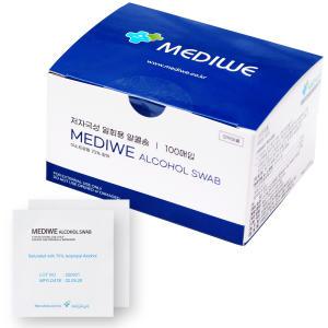 메디위 일회용 알콜솜 알콜스왑 휴대용 소독솜 낱개포장 1박스 100매