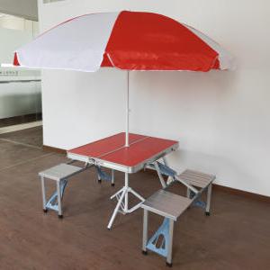 야외용접이식테이블 데크 옥상 탁자 의자 파라솔 세트