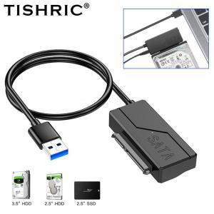 TISHRIC USB SATA 케이블 3.0-22 핀 어댑터 지지대 3.5 2.5 인치 외장 HDD SSD 하드 드라이브 디스크 리더