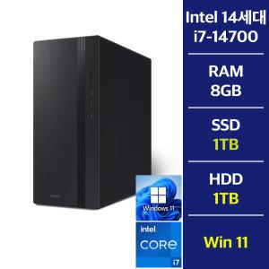 삼성 데스크탑5 DM500TGZ-i7AB / 8GB 램 / NVMe SSD 1TB + HDD 1TB / 윈도우11pro//