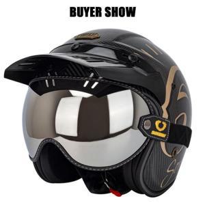 SOMAN 올 빈티지 레트로 오픈 페이스 하프 헬멧 오토바이 버블 쉴드 바이저 렌즈 선글라스 고글
