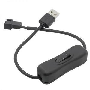 USB 슬리브 팬 전원 어댑터 커넥터 케이블 ON OFF 스위치 4 핀 PWM 5V