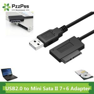 cd 리더기 롬 노트북 CD/DVD ROM 슬림라인 드라이브 컨버터 HDD 캐디용 어댑터 케이블 PzzPss USB 2.0 Mini