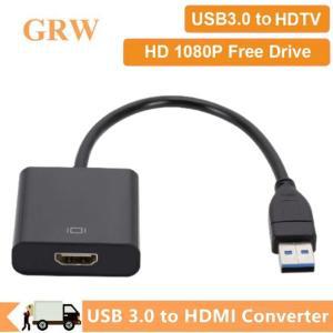 영상선 GRWIBEOU 다중 모니터용 USB to HDMI 어댑터 1080P 3.0 비디오 컨버터 Windows XP/7/8/10 PC 노트북