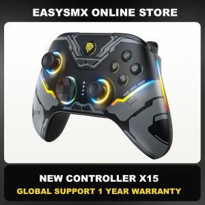 EasySMX X15 무선 게임 패드, 블루투스 컨트롤러, PC, 전화, 닌텐도 스위치와 호환 가능, RGB 조명, 홀 효