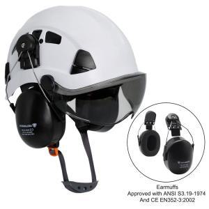 바이저가 있는 안전 헬멧 고글이 하드 모자 귀마개 ABS 구조 가능한 야외 승마 등산 작업
