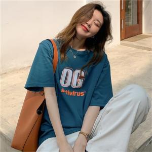 여성 루즈핏 반팔 티셔츠 프린팅 박스티 t-08-g