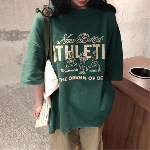루즈핏 반팔 여성 티셔츠 프린팅 박스티 t-08-h