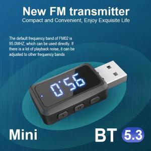 FM02 차량용 FM 송신기 리시버 핸즈프리 통화 USB 무선 동글 블루투스 호환 라디오
