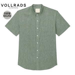 [VOLLRADS homme]VOLLRADS폴라츠 린넨혼방 반소매 차이나카라  그린셔츠