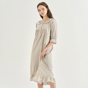 [하프클럽 알콩단잠]파자마원피스 홈웨어 여름잠옷 면모달 실내복 7부소매 홈드레스