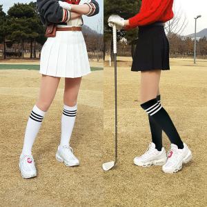 [바로골프]여성 골프 니삭스 삼선 무릎양말 종아리 반스타킹
