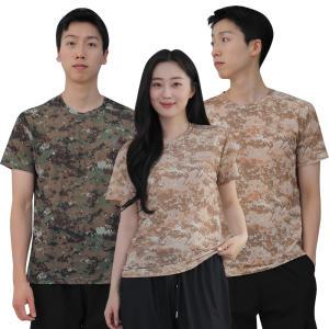 남녀공용 아이스 쿨 밀리터리 반팔 티셔츠 국내생산 여름 주니어 군티 군용티 작업복 가족 티 남성 여성