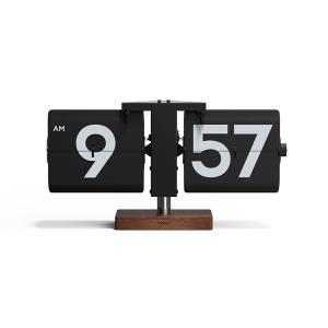 무아스 클래식 모던우드 36cm (빅) 플립 탁상시계, 블랙