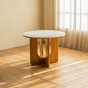 [레트로하우스] 오아르 원목 세라믹 원형 식탁 테이블 1000