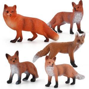 9스타일 숲 야생 동물 여우 시뮬레이션 입상 붉은 액션 피규어, 미니어처 교육 모델 장난감, 어린이
