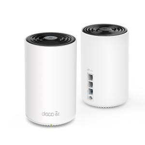 Deco XE75 2팩 Wi-Fi 6E 데드 존 킬러 풀 기기비트 포트 메시 와이파이 유무선 인터넷 공유기 액세스포인트