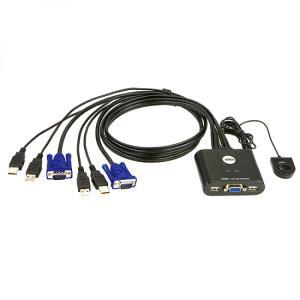 CS22U 2포트 USB VGA 케이블 일체형 KVM 스위치