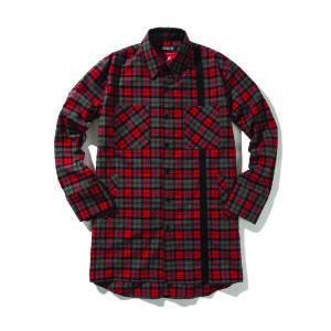 [ANTIMATTER] CHECK TECH LONG SHIRTS _Red