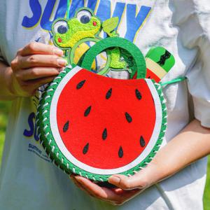 [문구티쳐] 민화샵 펠트 여름 수박 가방 만들기 DIY 여름만들기 돌봄교실 바느질놀이키트