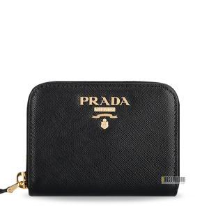 [프라다]프라다 여성 사피아노 로고 지퍼 블랙 동전 지갑 1MM268 QWA F0002