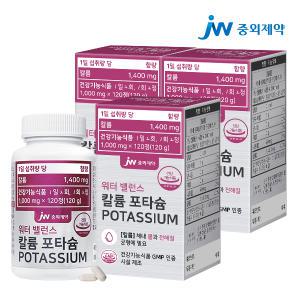 JW중외제약 워터 밸런스 칼륨 포타슘 POTASSIUM 3병 (360정)