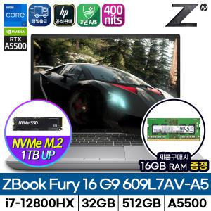 HP ZBook Fury 16 G9 609L7AV-A5 i7-12800HX 32GB 512GB RTXA5500 16형 WUXGA Win10Pro(11 설치가능)