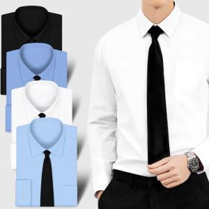 남성 와이셔츠 긴팔 구김없는 셔츠 정장 흰색 블루 검정 드레스셔츠 남자 출근룩 남방 빅사이즈 95~130