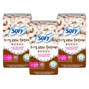 바디피트 유기농 순면커버 라이너 무향, 일반, 40P, 3개