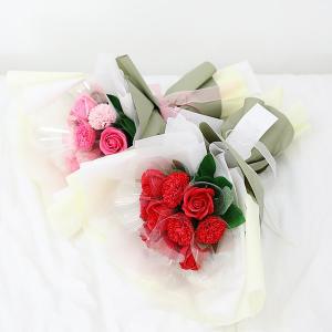 [조아트]어버이날 용돈 꽃다발 선물 비누 꽃 장미 카네이션 20송이꽃다발