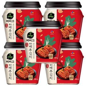 CJ 비비고 썰은 배추김치 단지 500g x 5개 / 김치 냉장식품