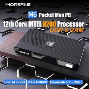 MOREFINE M6 휴대용 PC 포켓 컴퓨터 인텔 N200 12 세대 2.9GHz 윈도우 11 프로 DDR5 2933MHz NVMe SSD HDMI