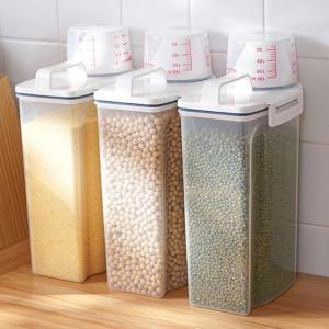 새로운 가정용 밀가루 용기 주방 플라스틱 밀폐 방습 곡물 양동이 쌀 통 저장