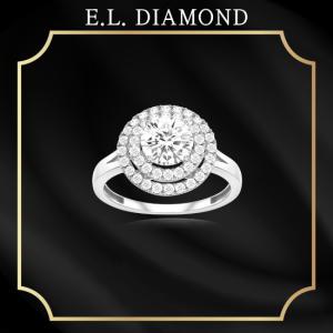 [이엘다이아몬드]18K 골드 랩다이아몬드 솔라이어 1.37캐럿 라운드 반지 + IGI