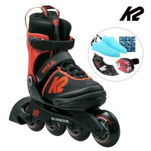 K2 인라인 스케이트 에디 주니어 블랙레드 아동인라인스케이트 어린이 유아 신발항균건조기 휠커버