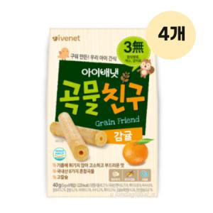 아이배냇 곡물친구 감귤 아기 영양 과자 간식 40g 4개_MC