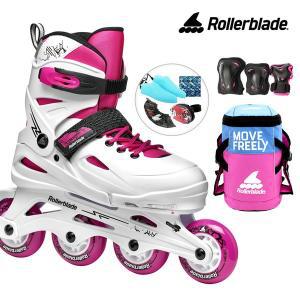 [롤러블레이드]아동 인라인 스케이트 롤러블레이드 퓨리 콤보 화이트핑크+정품보호대+가방 신발항균건조기