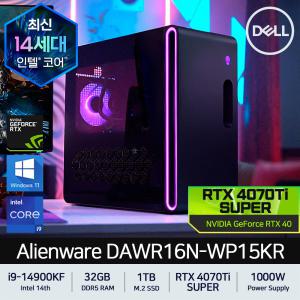 [입고완료 / 공식총판] DELL 에일리언웨어 R16 델 게이밍 데스크탑 DAWR16N-WP15KR i9-14900KF DDR5 32GB RTX 4070 Ti SUPER Win11Pro
