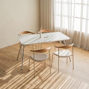 [레트로하우스] 아르네 내추럴 세라믹 사각 4인 식탁세트 1400 (의자4)