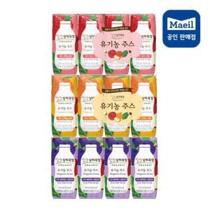 매일유업 상하목장 유기농 멸균 주스 125ml 혼합(딸기4팩+오렌지4팩+블루베리4팩)